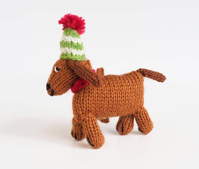 Hand-knit Dog Ornament