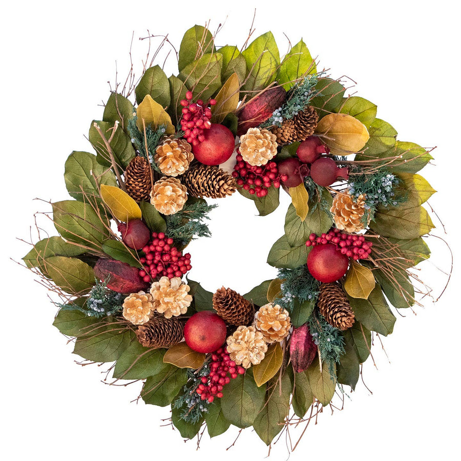 Golden Pinecone & Pomegranate Wreath