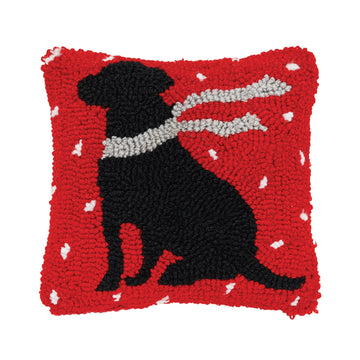 Christmas Winter Dog Throw Pillow