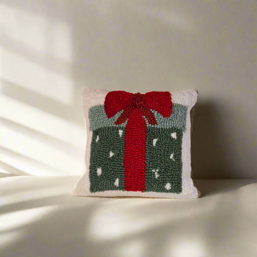 Christmas Dotted Present Throw Pillow