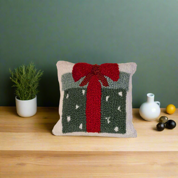 Christmas Dotted Present Throw Pillow