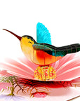 3D Pop-up Card - Hummingbird w/ Flowers (First Class Forever stamp included)