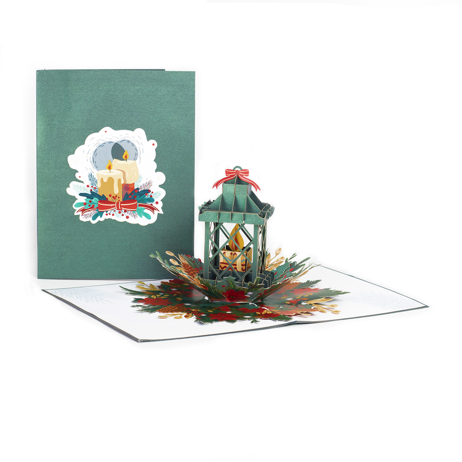 Greeting Card - Christmas Lantern Pop Up Card