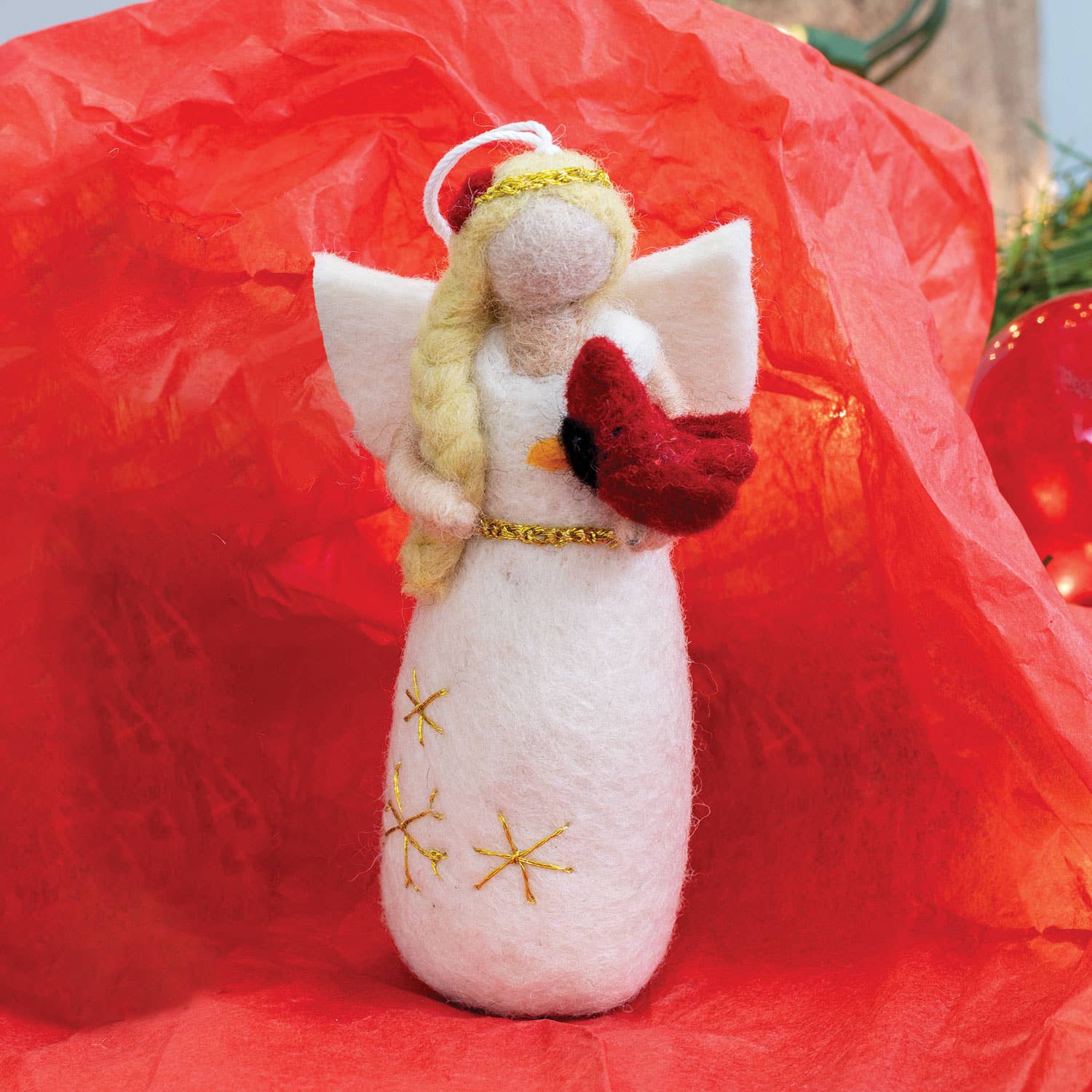 Cardinal Beauty Angel Ornament