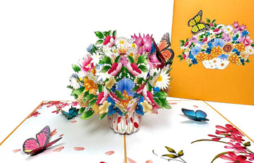 3D Pop-up Card - Flower vase (First Class Forever stamp included)