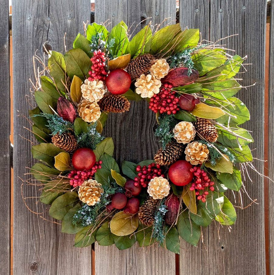 Golden Pinecone & Pomegranate Wreath