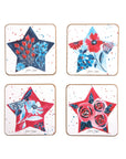 Red, White & Bloom Coaster - Set of 4
