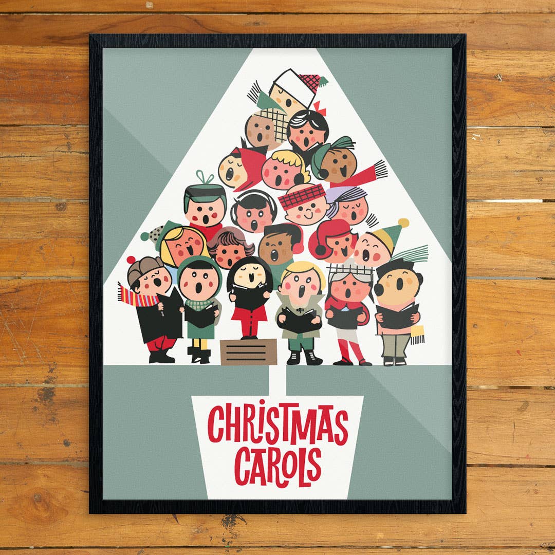 Mid-Mod Print - Christmas Carolers Holiday