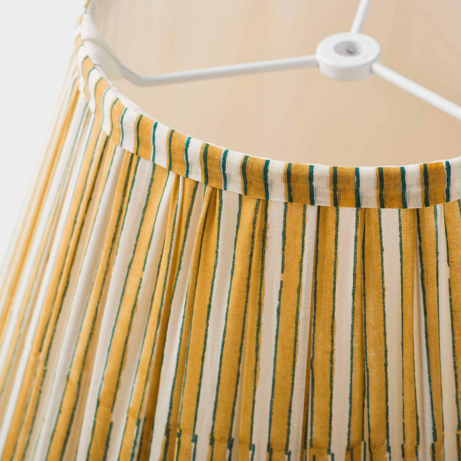 Lampshade - Goldenrod Candy Stripe Gathered