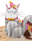 3D Pop-up Card  - Funny Cat Birthday (First Class Forever stamp included)