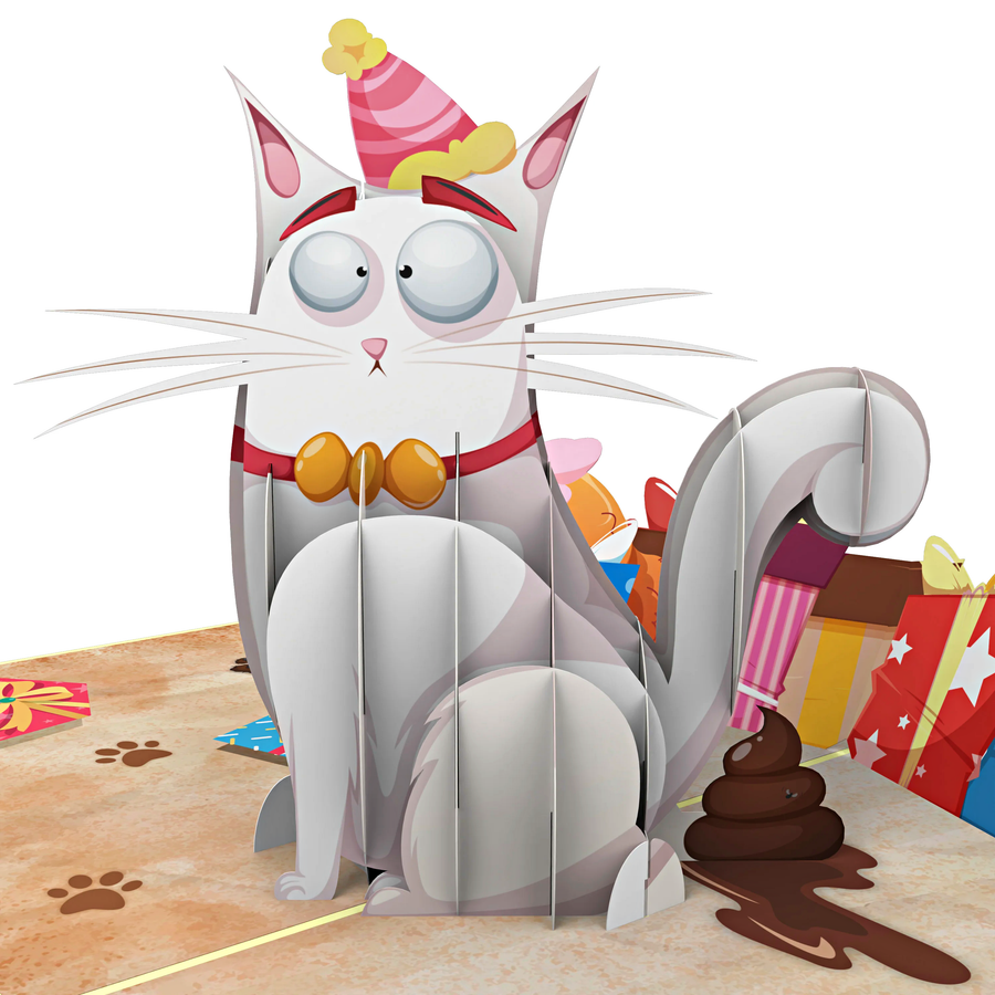 Greeting Card - Funny Cat Pop Up Card