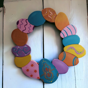 Wooden Egg Wreath Wall Hanging