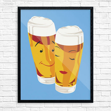 Fun Print - Tasty Beer Glass Couple