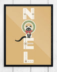 Mid-Mod Print - Noel Cat Christmas