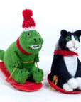 Sledding Kitty Ornament