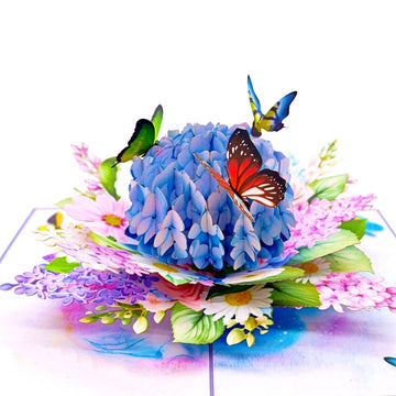 3D Pop-up Card - Hydrangea Flower (First Class Forever stamp included)