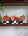 Pumpkin Table Toppers with Checkered Bases