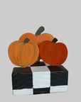 Pumpkin Table Toppers with Checkered Bases