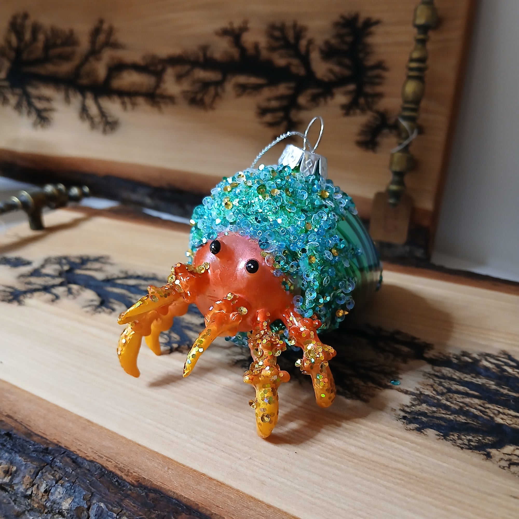 Hermit Crab Glitter Ornament