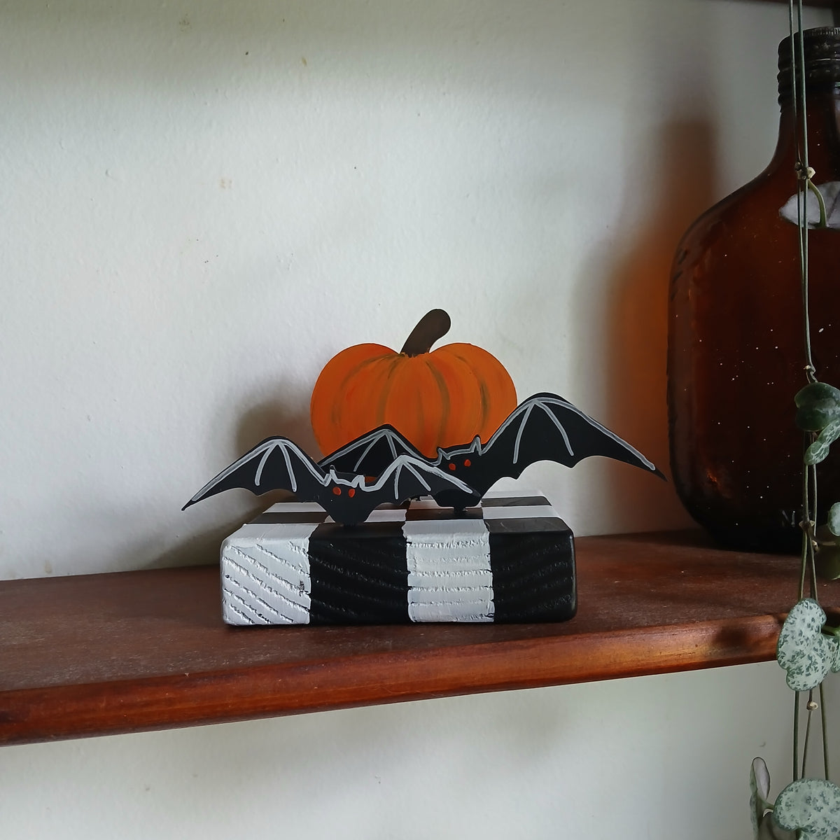 Pumpkin and Bats Table Topper