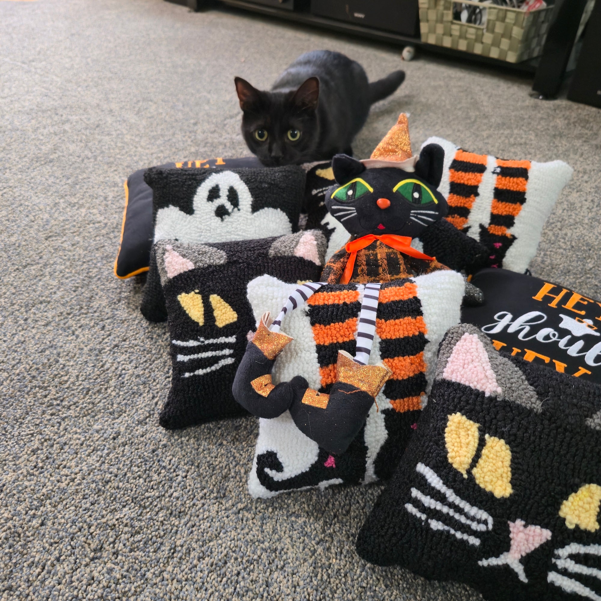 Scare Cat Throw Pillow