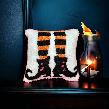 Witch Stockings & Boots Throw Pillow