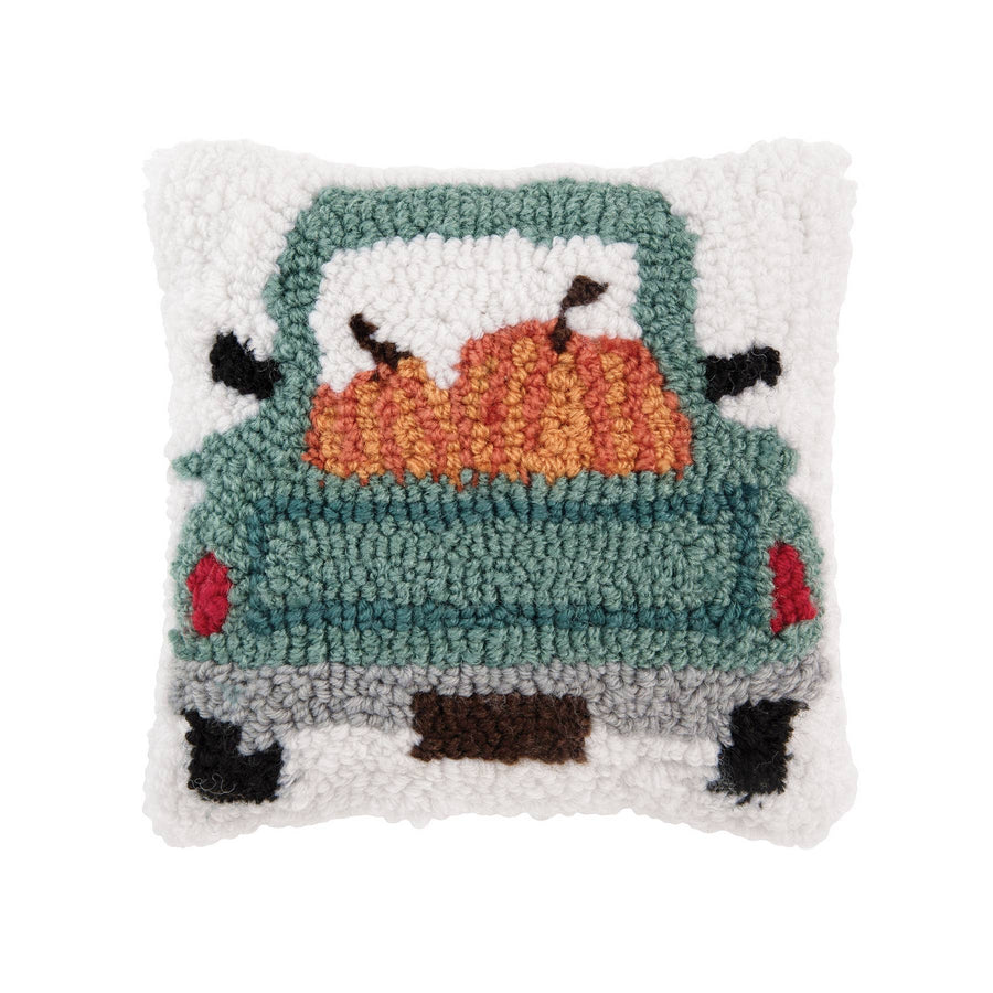 Retro 1940s Truck With Pumpkins Throw Pillow