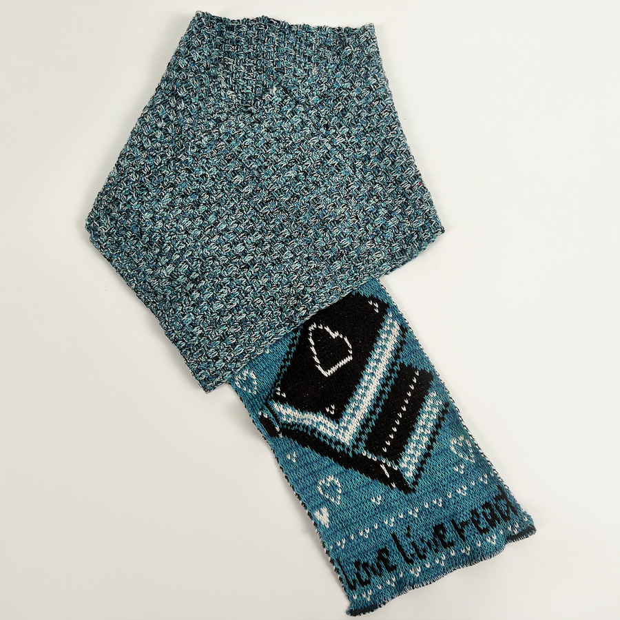 Sweater Knit Pull Through Scarf - Books Love Live Read