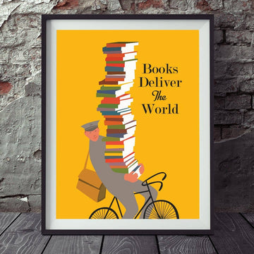 Books Deliver The World Print ~ 2 sizes
