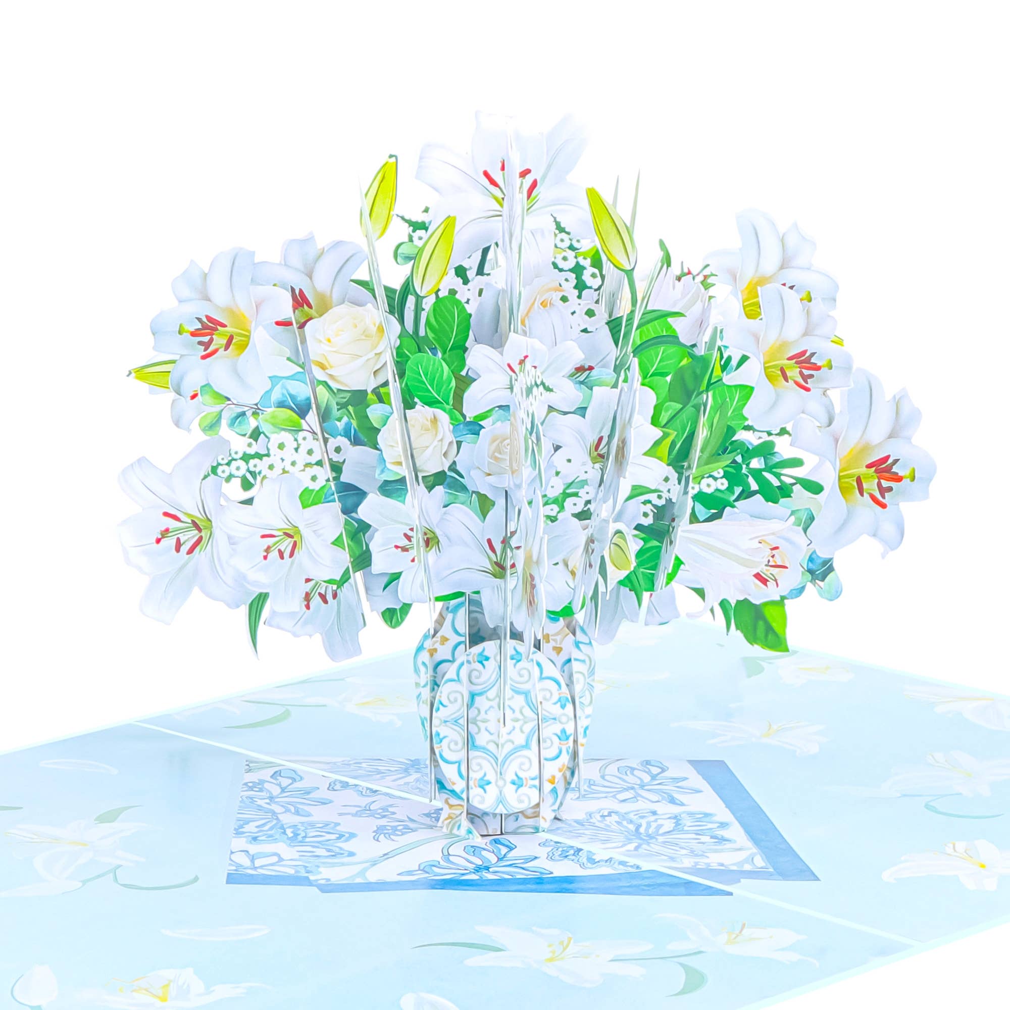 3D Pop-up Card - White Lilies (First Class Forever stamp included)