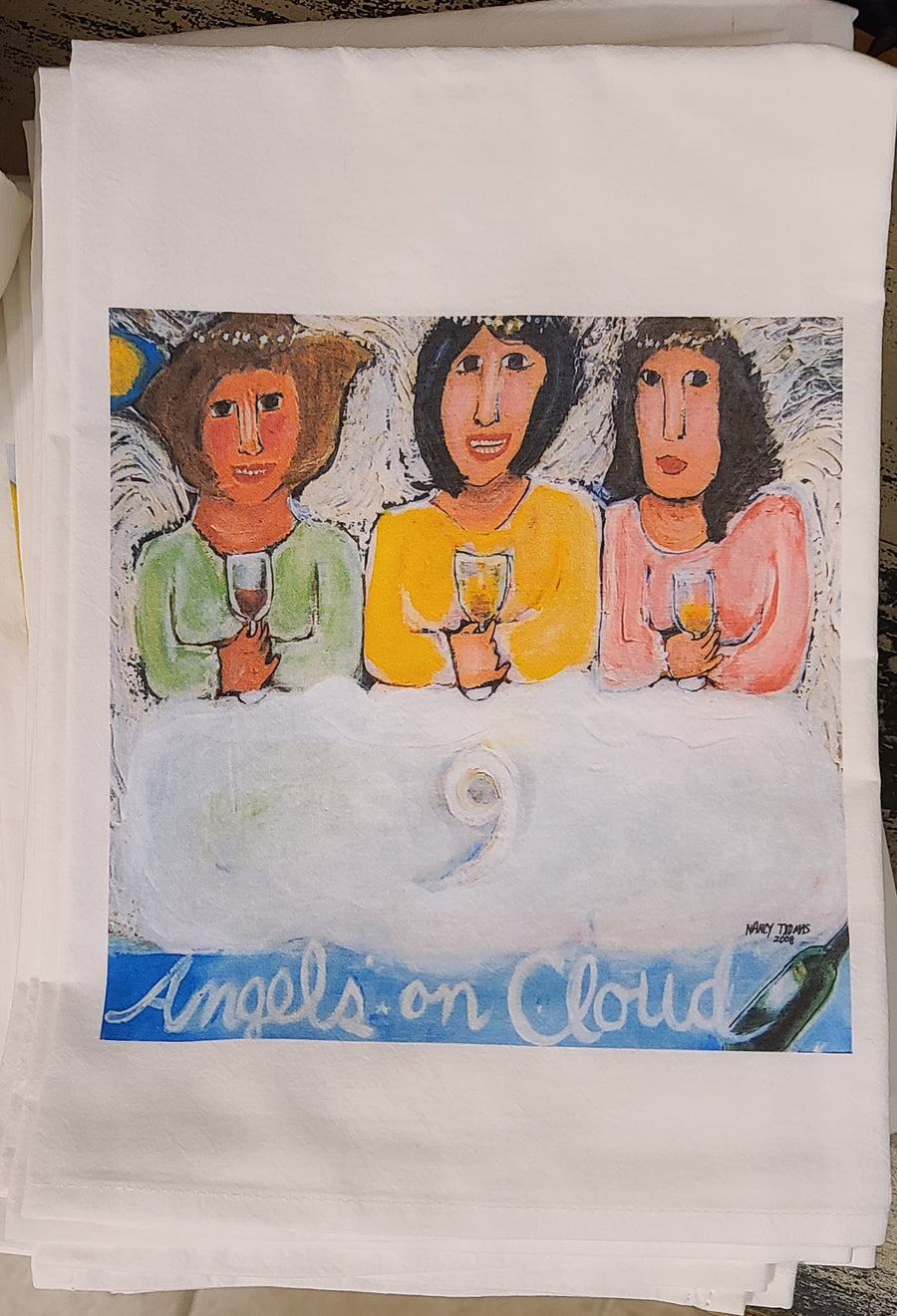 NANCY THOMAS KITCHEN TEA TOWELS - Angels on Cloud 9