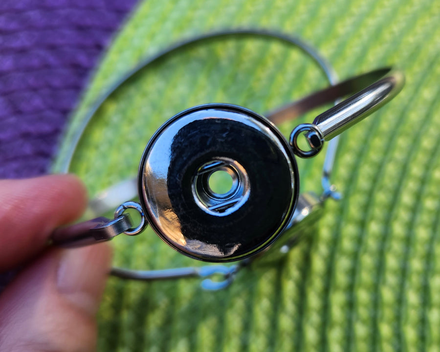 Bracelet - Stainless Steel Cuff Snap Bracelet