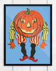 Mid-Mod Print - Halloween Pumpkin Head