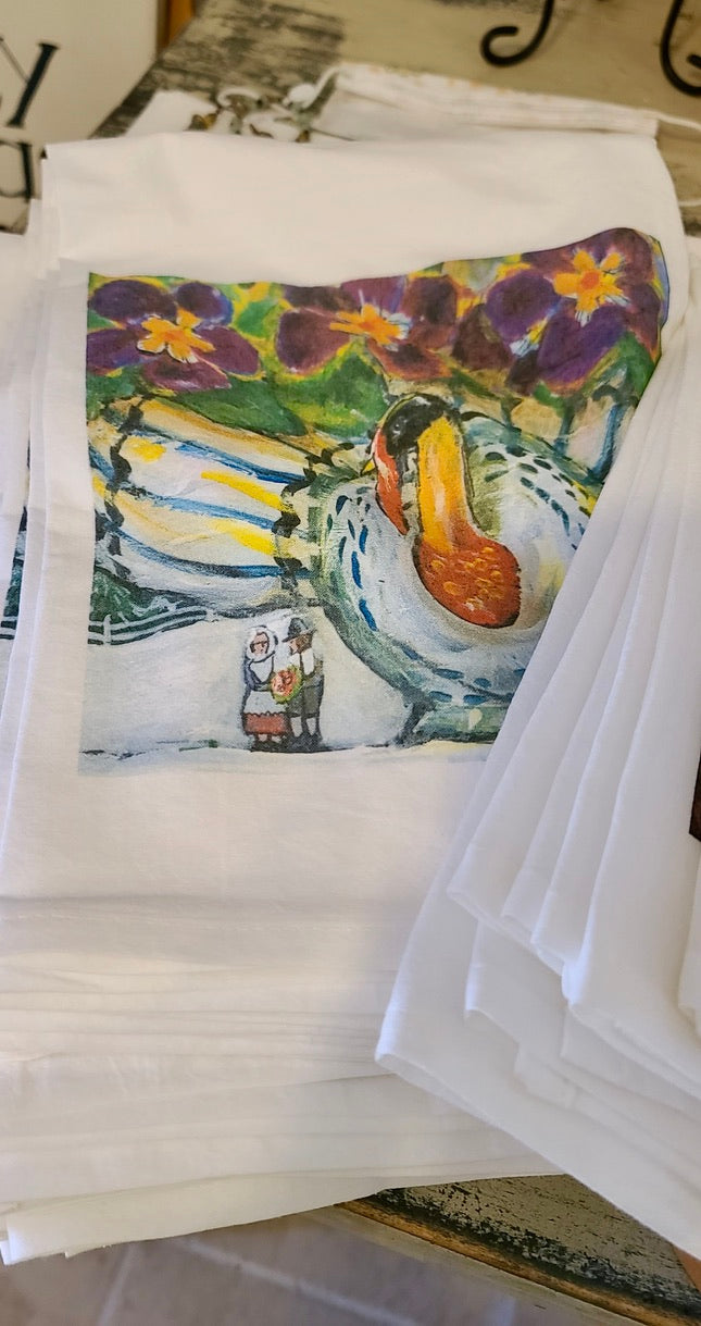 NANCY THOMAS KITCHEN TEA TOWELS - Thanksgiving Guests