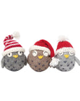 Hand-knit Owls with Hats Ornament