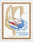 Mid-Mod Print - Intracoastal Waterway Norfolk to Key West