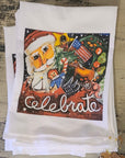 NANCY THOMAS KITCHEN TEA TOWELS - Original Celebrate Santa