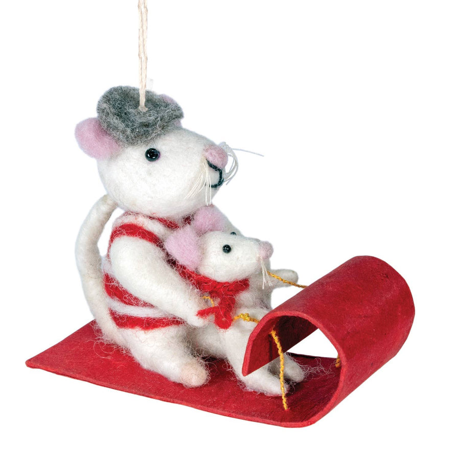 Toboggan Mice Ornament