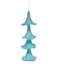 Glass Petunia Wind Chime - Light Blue
