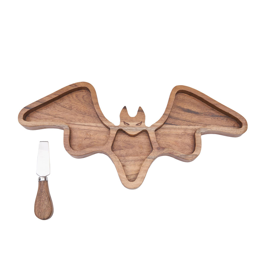 Halloween Bat Charcuterie Serving Board With Spreader