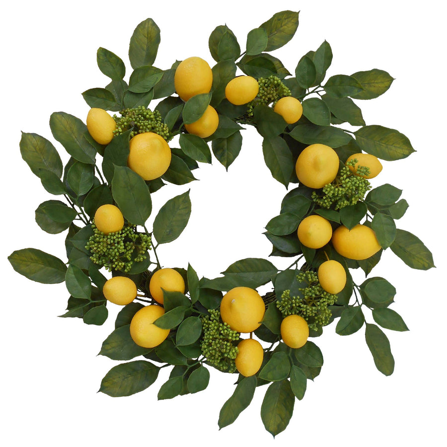 Vibrant Faux Lemon Wreath