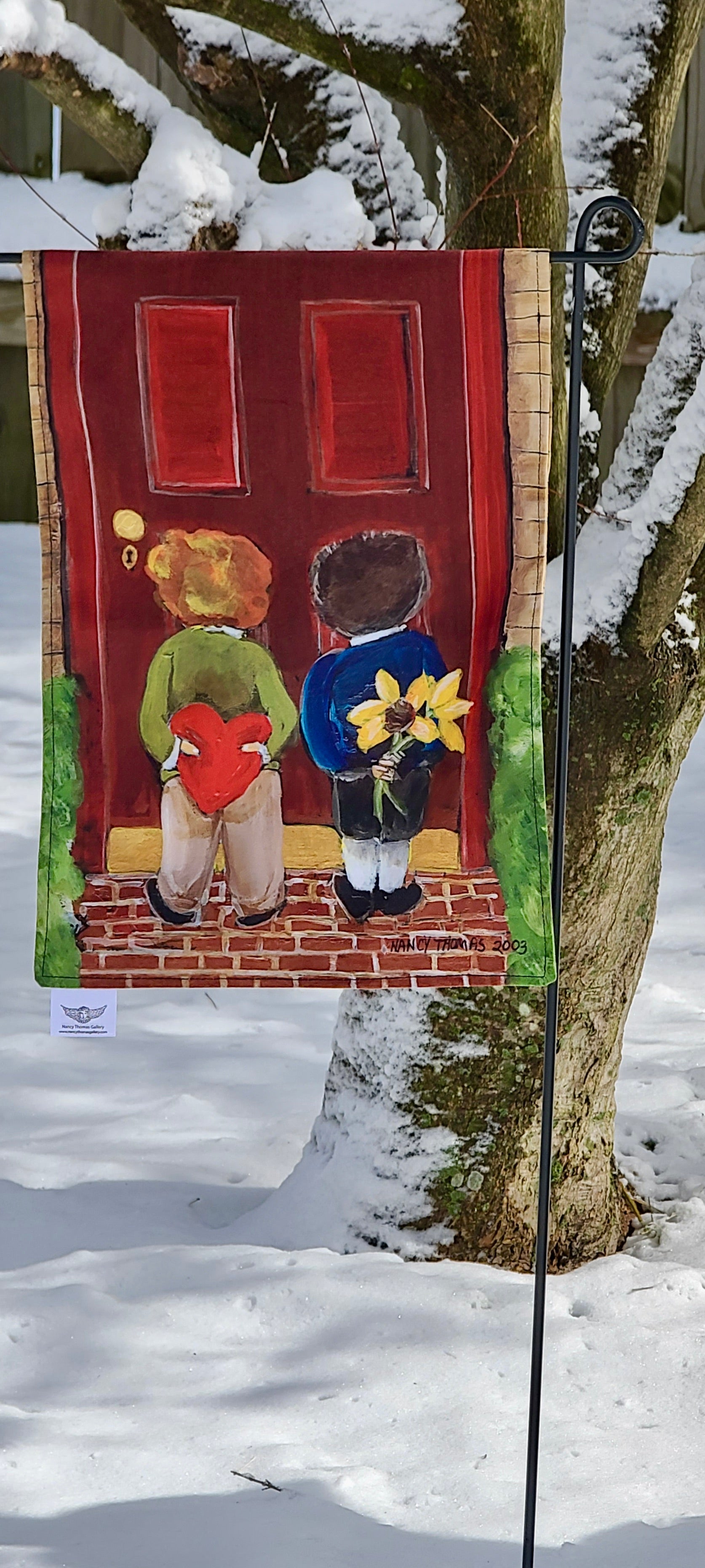 Garden Flags - Knock Knock!