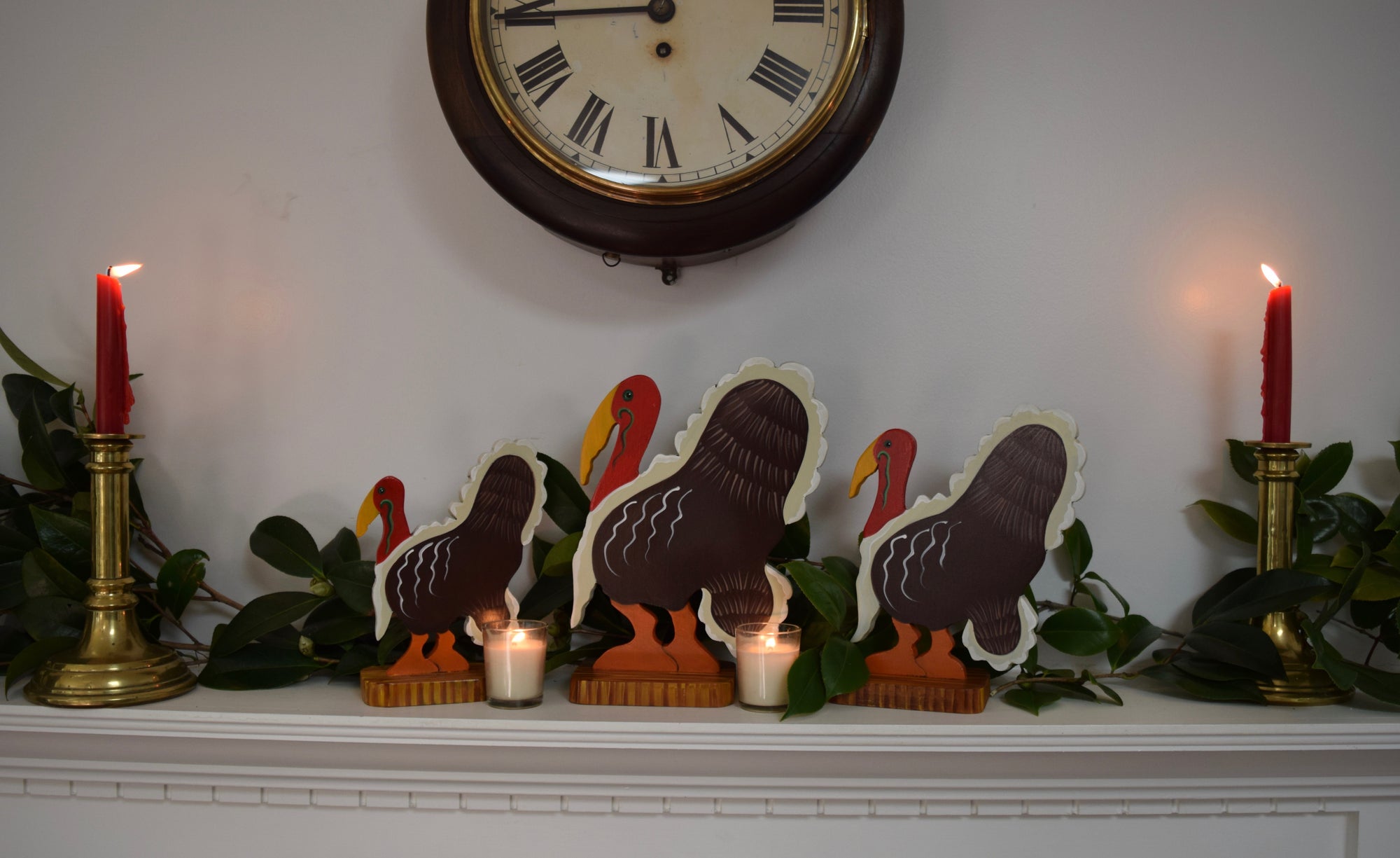 Wooden Turkey Sculptures- Singles or Trio