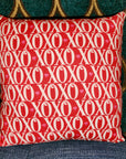Hand-stitched Throw Pillow  "XOXO"
