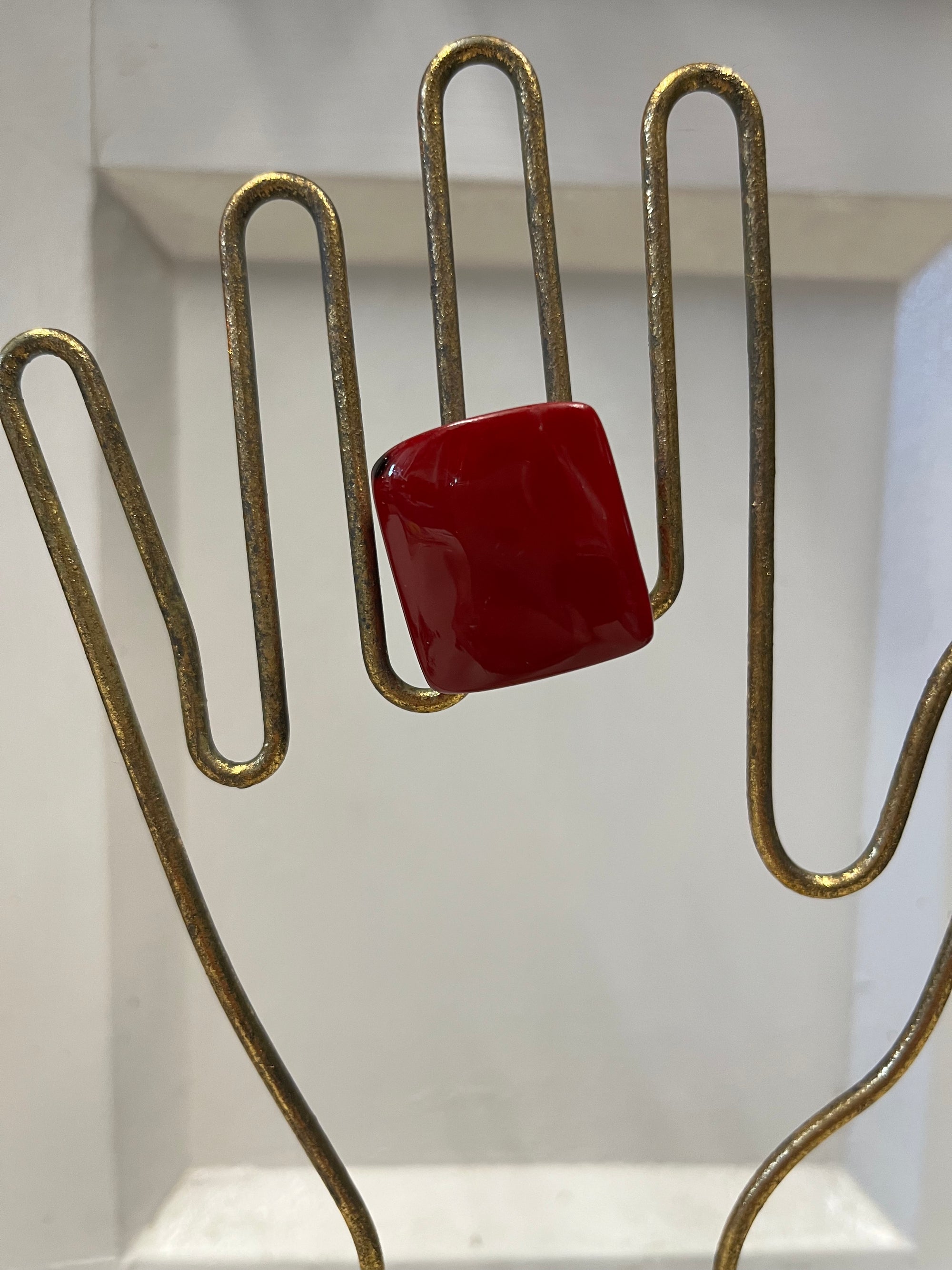 Hand Carved and Painted Tagua Nut Ring - Red for a Reason