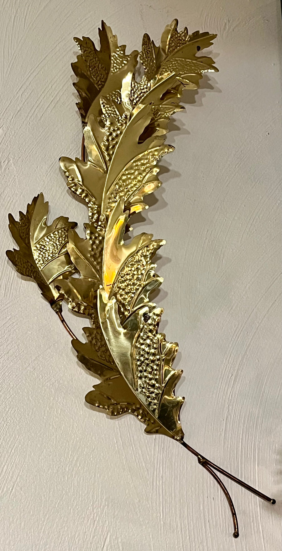 Vintage Brass Leaves Wall Decor
