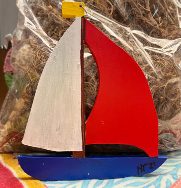 Hand-Painted Sailboat Ornament