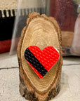 Oak Stand Photo Holder w/ Upcycled Ski Heart