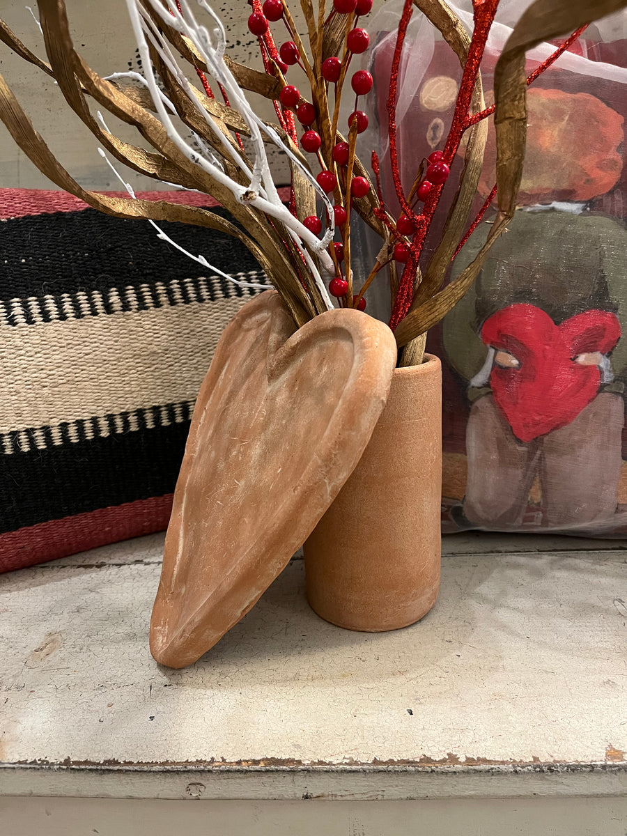 Clay Heart Vases