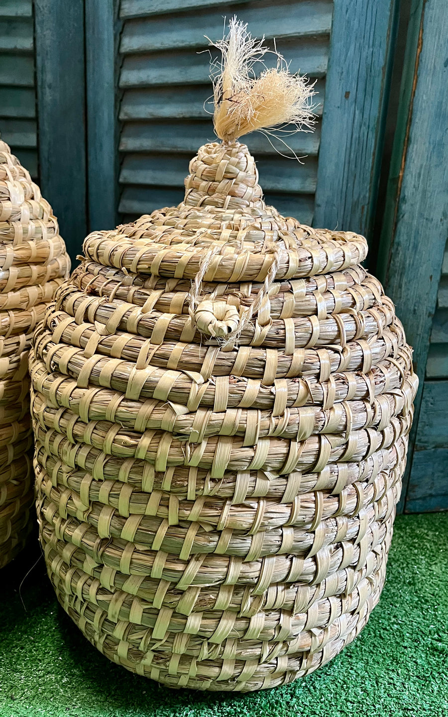 Oval Seagrass Basket with Lid